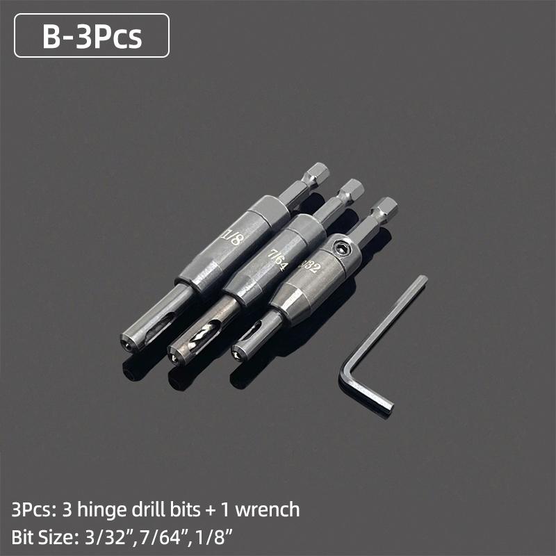 1Pc/2Pcs HSS Self Centering Hinge Twist Drill Bits 9/64" 5mm Window Doors Screw Hole Saw Woodworking Reaming Cabinet Tool Set