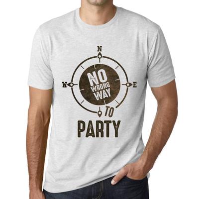 Мужская винтажная футболка Футболка с рисунком No Wrong Way Party Vintage White