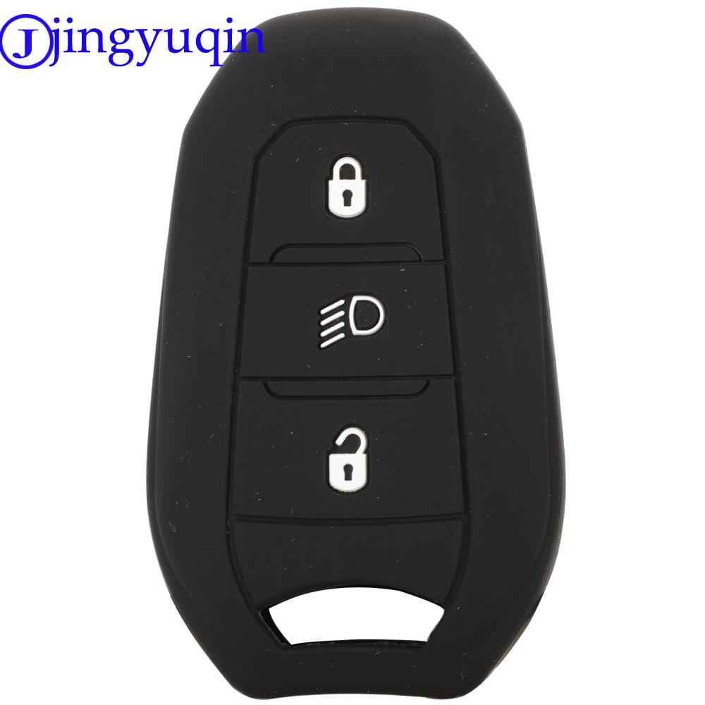 Jingyuqin Чехол-держатель для ключа-брелока автомобиля для Peugeot 208 DS3 5008 DS5 DS6 для Citroen C4 C5 X7 Силиконовая резина Смарт