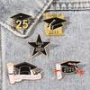 10PCS 2025 New School Graduation Season Enamel Brooches Creative Flower Bachelor's Hat Lapel Pin Badge Students Friends Gifts
