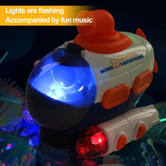 Электрическая подводная лодка, музыкальный проекционный автомобиль с вращающейся игрушкой астронавтов, световая имитация, забавная модель самолета