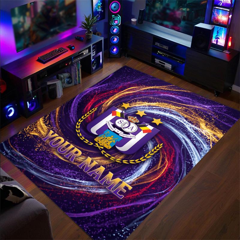 Crystal Velvet Rug Anderlecht FC Print Custom Name Text Floor Mat Home Decor