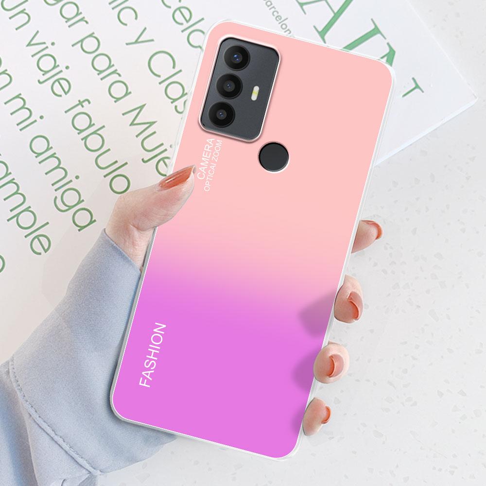 For TCL 305 Case For TCL 306 Flower Printing Transparent TPU Silicone Soft Phone Cases Cover Coque Bumper For TCL 305 306 Fundas