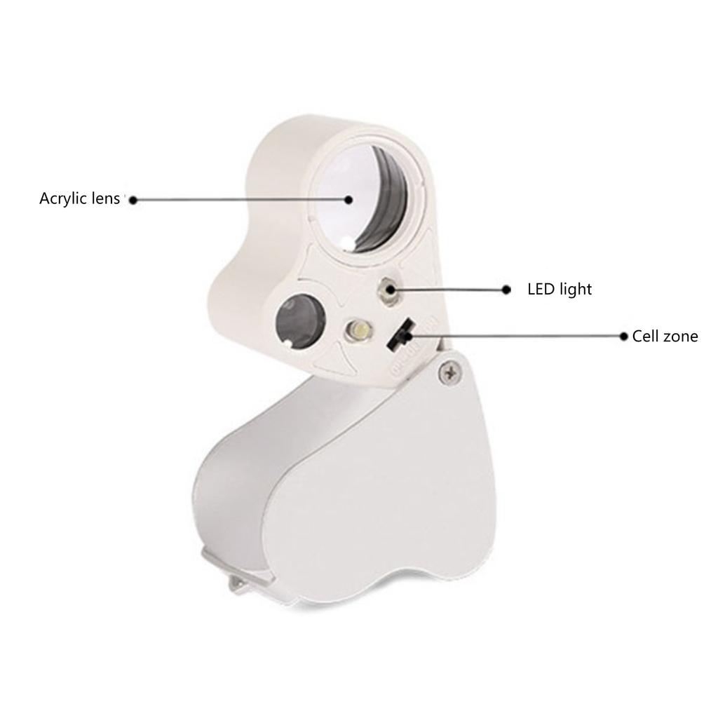 Лупа 30x60 Ювелирная лупа Складная лупа со светодиодной подсветкой для бриллиантов, драгоценных камней, ювелирных изделий, марок