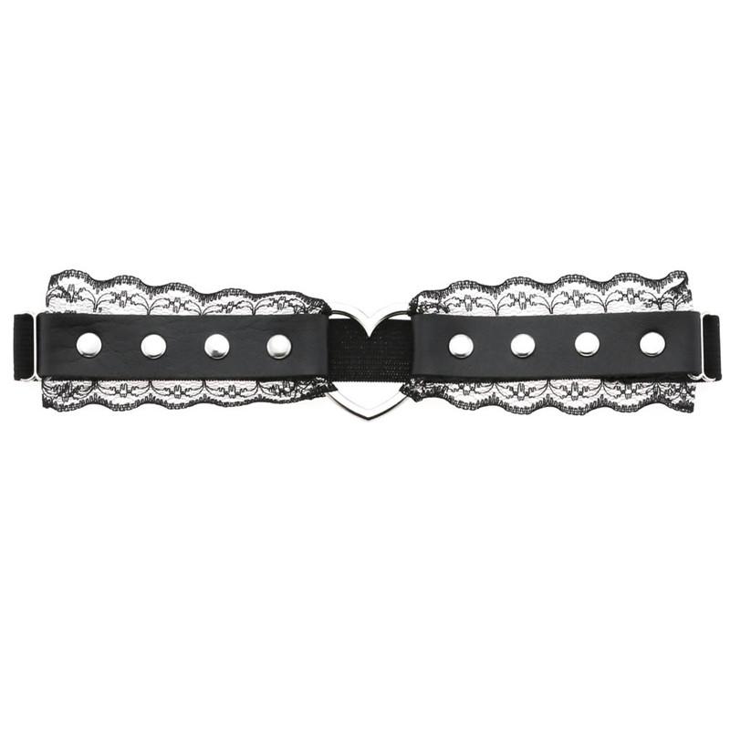 Ремень для ног в стиле гот-панк, пояс для чулок в форме сердца, ремень на бедро для женщин и девочек, готический косплей Harajuku, кружевные украшения, нижнее белье, жгут