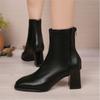 Женские ботильоны на высоком каблуке, кожаные туфли, зимняя новая модная обувь для вечеринок, женская обувь 2024 года, туфли-лодочки, женские готические туфли