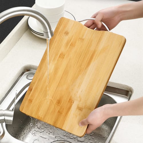 3-Piece Cutting Board, Kitchen Cutting Board, Bamboo Cutting Mat for Cooking, Non-Slip Cutting Board with Hanging Hole, Thick Cutting Sheet for Meat,