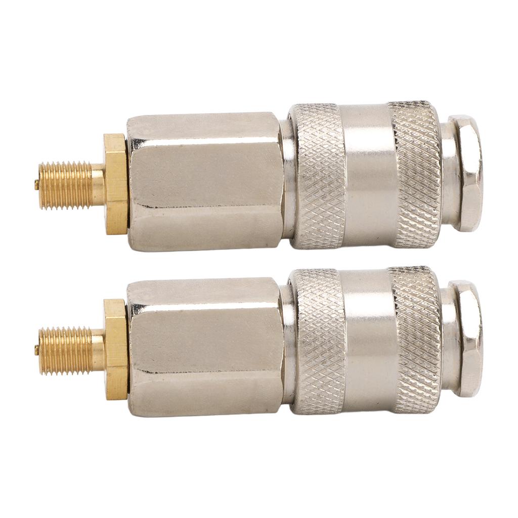 2 Pack Portable Air Compressor Adapters Heavy Duty Steel Male Thread To US Valve 3 In 1 Quick Connector Coupler for