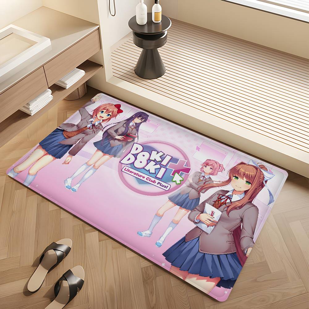 Doki Doki Literature Club Придверный коврик Nordic Style Коврик для спальни гостиной Домашний балкон Противоскользящий Современный домашний декор