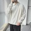 Men's Retro Japanese POLO Collar Sweater: Thick, Loose, Half-Zip for Autumn/Winter