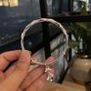 Live Broadcast Bowknot Wind Bell Bracelet Ms. Korean Dream Silver Fried Dough Twists Bracelet Push Pull Bracelet