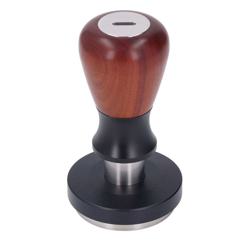58.5MM Coffee Tamper Spring Loaded Stainless Steel Wooden Handle Coffee Press Tamper for Coffee Maki
