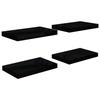 VidaXL Étagère murale flottante 4 pcs Noir brillant 40x23x3,8 cm MDF