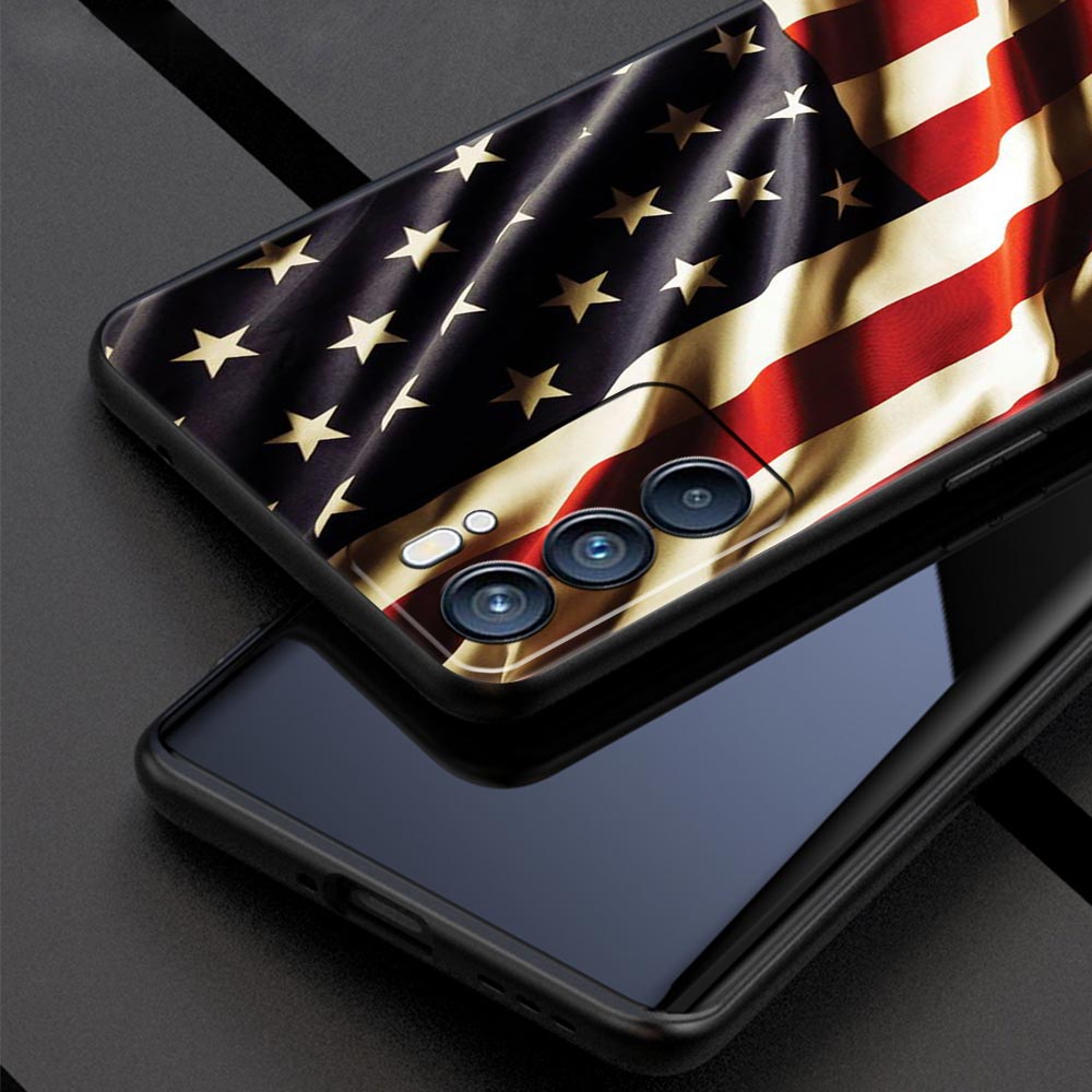 Phone Case Cover For Oppo A17 A31 A54 A57 A78 A79 Find X5 X6 Reno 7 8 10 11 12 13 F Pro 5G Soft TPU American United States Flag
