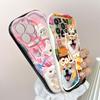 Cute Cartoon Pattern Cream Texture Casing Wavy Edge Soft Silicone Cover Phone Case for Huawei Honor Infinix Tecno iPhone