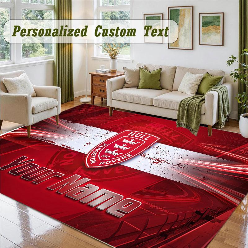 Crystal Velvet Square Rug Custom NameHull KR Pattern Non Slip Home Floor Decor Rug