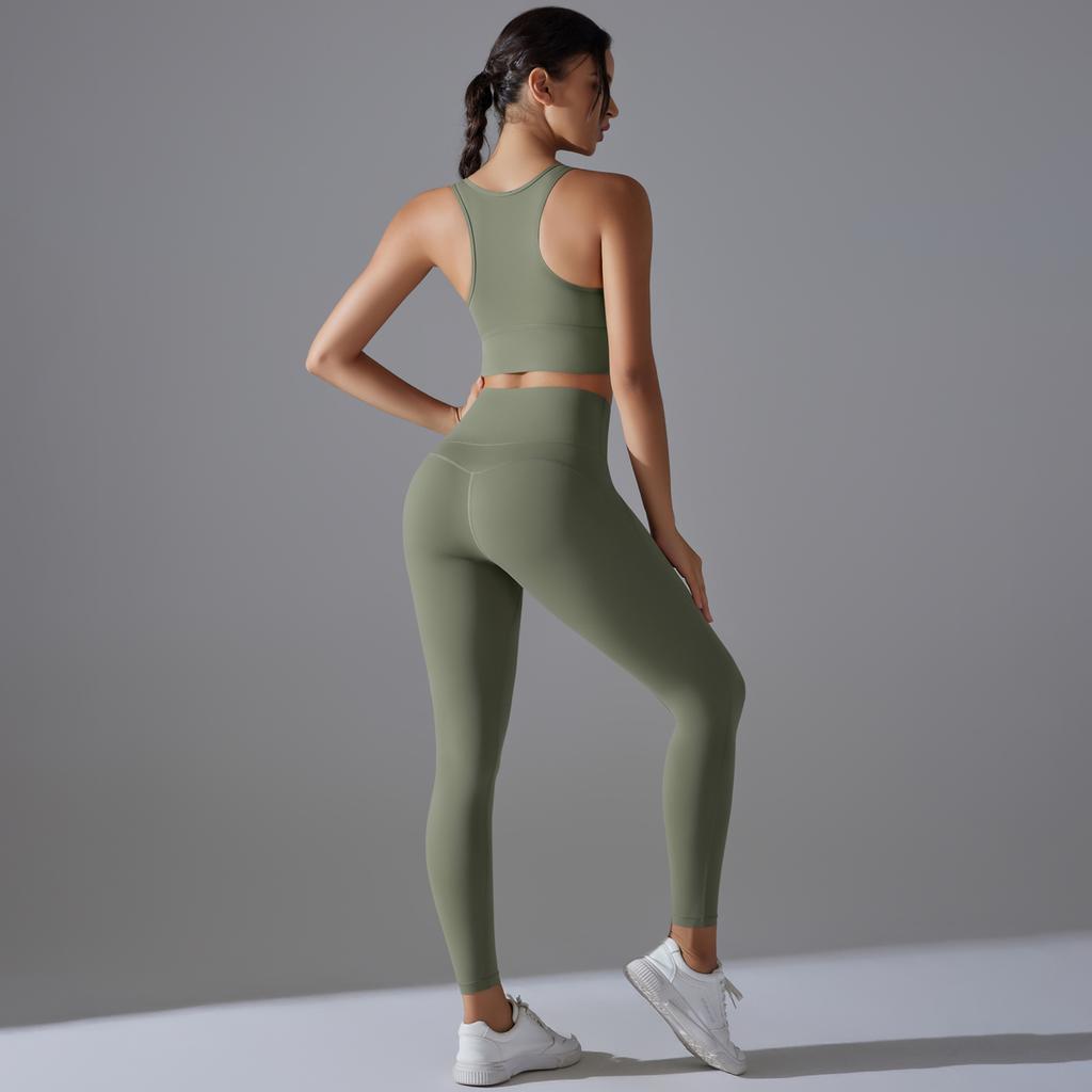 Auroth 2 Piece Yoga Set Women Sport Suits Running Bra High Waist Leggings Fitness Outfit