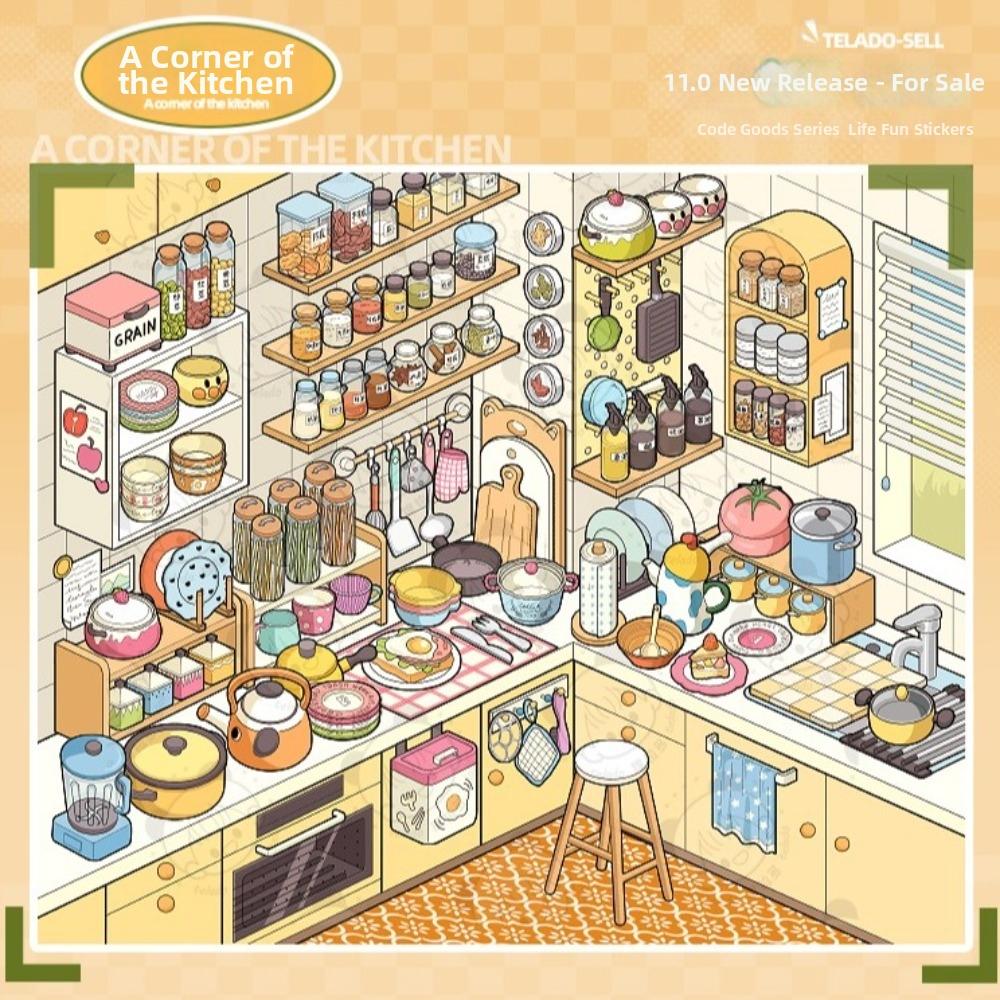 Store Series Mini Scenery Stickers 10 Scenes 33 Sheets 3D Stacking Sticker  Holiday Gifts