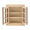 1:12 Scale Dollhouse Double Wall Cabinet Realistic Miniature Wooden Wall Cabinet for Living Room