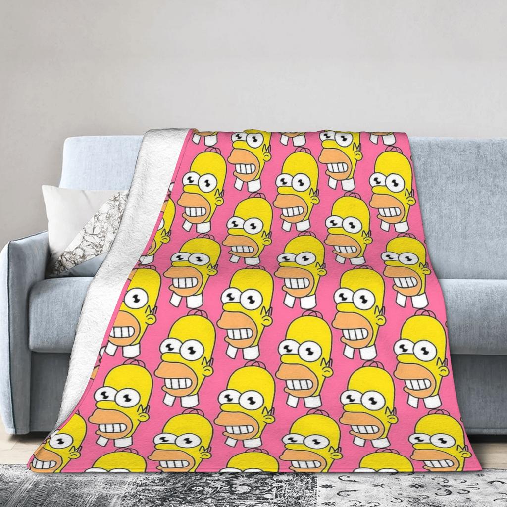 Mr Sparkle S-Simpsons Throw Blanket Warm Novelty Blanket For Living Room Picnic Flannel Bedspread Bed Cover