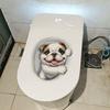 3D Наклейка на стену с котом и собакой ПВХ Наклейки на сиденье унитаза Смешные наклейки на унитаз Украшение для дома