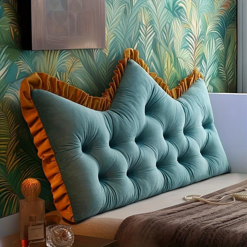 Очень большая tufted подушка для спины с отделкой из оборок, роскошная подушка-подставка для кровати для уголка для чтения и дивана, плюшевая подушка-опора