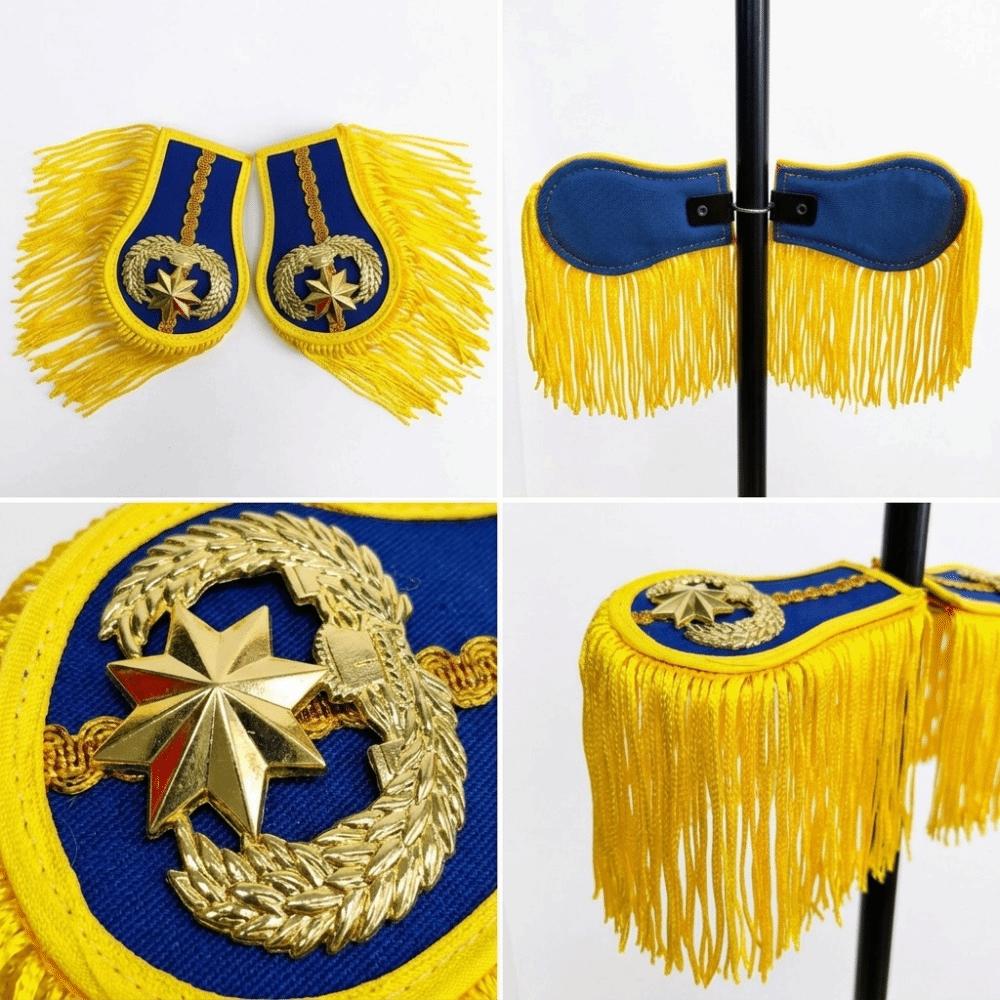 Smooth Satin Fabric Tassel Epaulettes Shoulder Ornaments Choir Performance