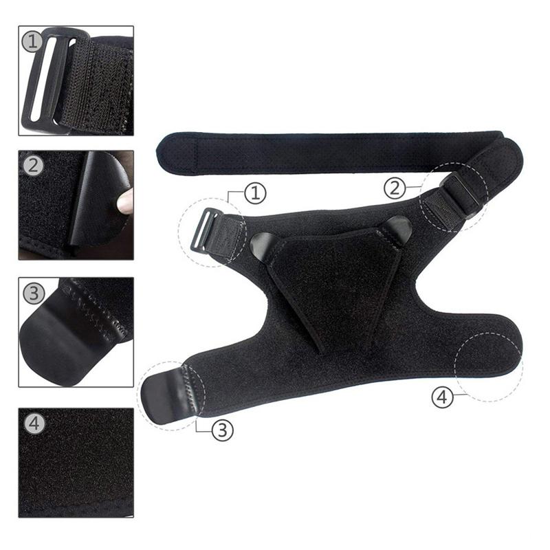 Compression Shoulder Brace for Men and Women, for Preventing Strains and Dislocation, Adjustable Fits Left and Right Arm