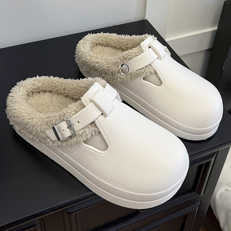 Зимние водонепроницаемые клоги-тапочки женские легкие теплые на меху Birken Shoes женские уличные комнатные нескользящие хлопковые тапочки 2025