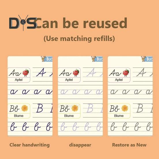 Книга для практики письма от руки для детей Волшебная тетрадь с бороздками для письма Многоразовая рабочая тетрадь для практики письма Детский сад Дошкольные принадлежности для детей