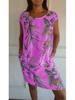Женская летняя хлопково-льняная юбка с принтом и карманами 2026 – Европейский и американский стиль