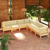 Day and Night - Day and Night Garden Furniture 7 Pieces and Cushions Solid Cream Pine Wood