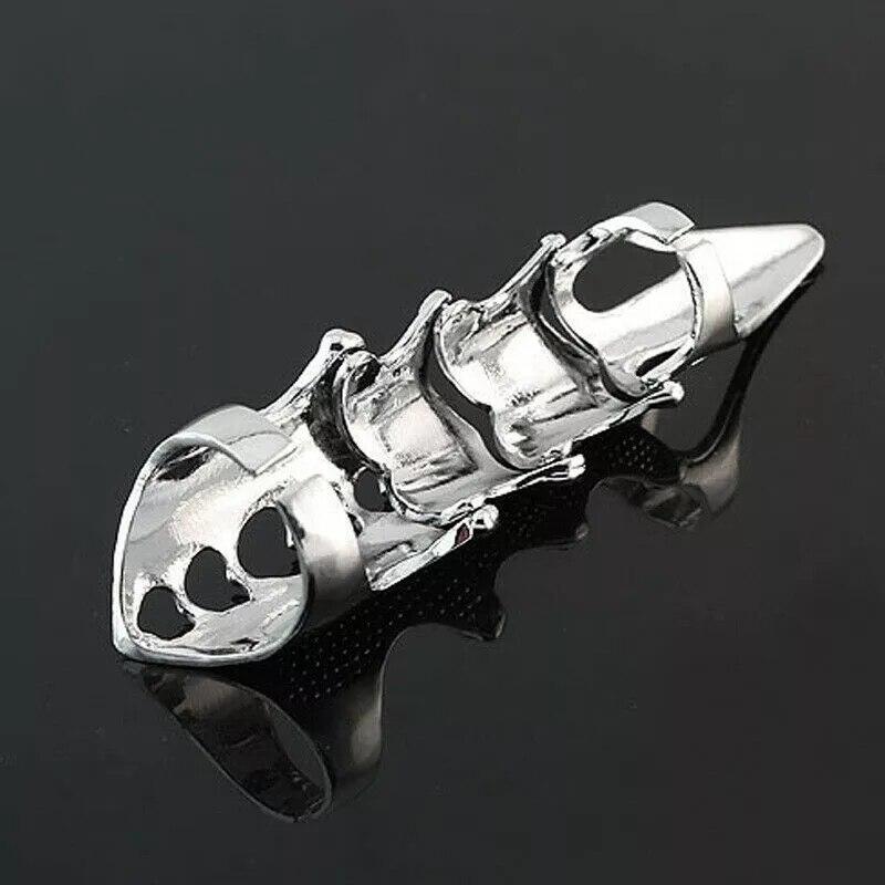 New Imixlot Punk Ring Rock Scroll Joint Armor Knuckle Metal Full Finger Claw Rings Halloween Ring Set