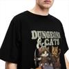 Мужская женская футболка Dungeon Dragon Cats, одежда Kawaii Cat, футболка из чистого хлопка, забавная футболка на все сезоны