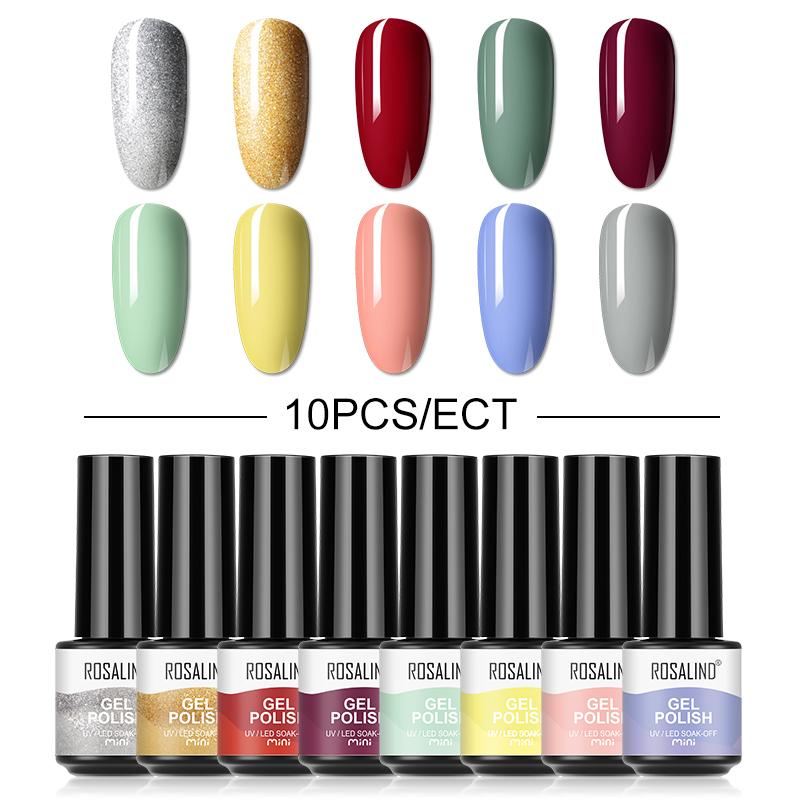 4 шт./10 шт./лот, гель-лак для ногтей, яркий блестящий УФ-гель, набор лаков для ногтей, полуперманентный гибридный лак для ногтей, художественный гель