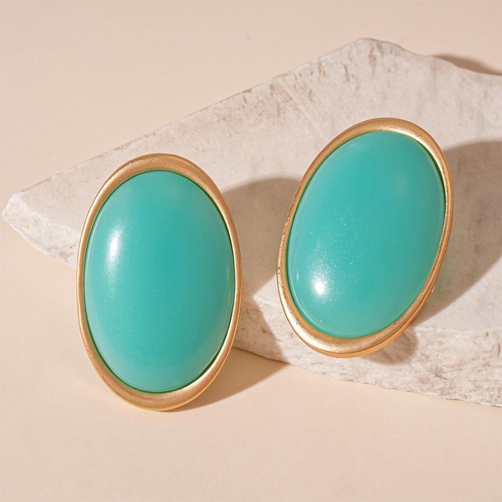 Vintage Trend Resin Dangle Earrings Wine Red Color Stud Earrings Waterdrop Earrings For Women