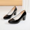 Мода Новый стиль Мягкая кожа Низкие туфли Женские туфли-лодочки Остроконечные Небольшие горлышки Одинарные кожаные рабочие карьерные ретро универсальные на высоком каблуке