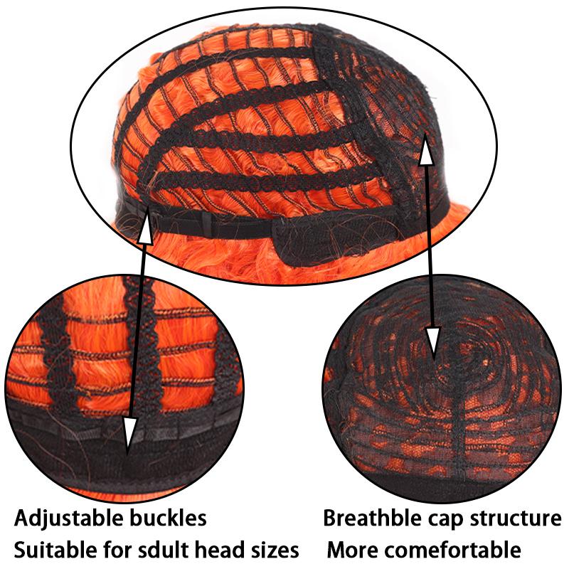 Оранжевый вьющийся короткий парик, мягкие синтетические волосы, свободные кудри в европейском стиле, оранжевые женские волосы