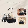 3 In 1 Foldable Pet Stroller for Small Medium Dogs Cats  No-Zip with Detachable Carrier, Push Button, Luxury Pet Gear Stroller