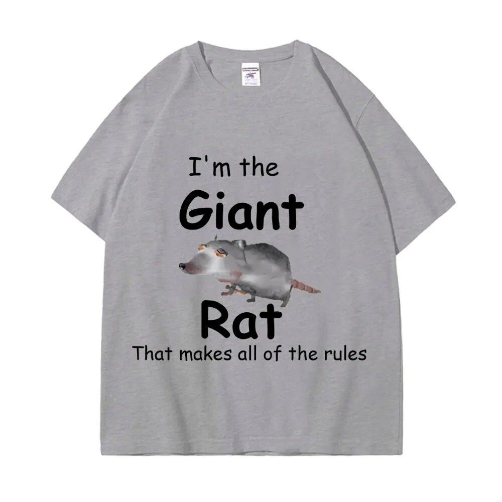 Забавная футболка с принтом «Я гигантская крыса», которая делает все правила, графические футболки с короткими рукавами, унисекс, женская модная футболка в готическом стиле