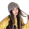 Осень и Зима Новая Шапка-Ушанка Женская Однотонная Теплая Защита Ушей Вязаная Шапка Ремешок Корейский Стиль Универсальная Утолщенная Шерстяная Шапка