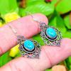 Бирюза Санта-Роза Драгоценный камень Серебро 925 пробы Ювелирное изделие Серьга 1,69" J2j49
