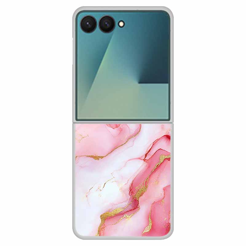 For Samsung Z Flip7 Flip 7 Case Flower Colour Back Cover Hard PC Phone Cases For Samsung Galaxy Z Flip7 Foldable Tansparent Capa
