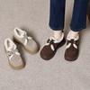 Cotton Shoes Women Autumn and Winter Velvet Warm Round Buckle One Pedal Thick Sole Women