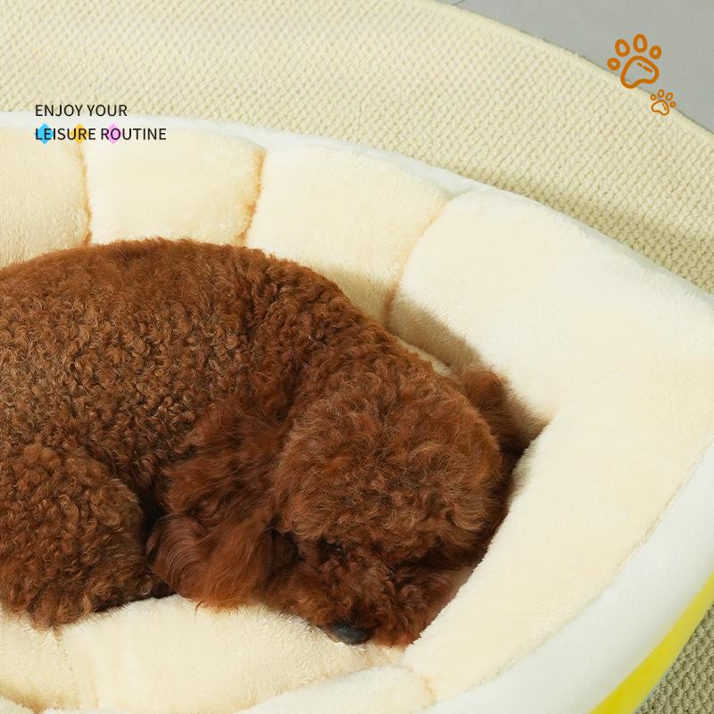 Открытая лежанка для домашних животных в форме банана, прочная и портативная, подходит для собак и кошек, подходит для всех сезонов, толстый домик для домашних животных зимой