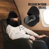 Removable Travel Neck Pillow Adjustable with Storage Bag Hooded Pillow Soft Support Washable Cover U-shaped Pillow with Cap