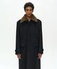 ADSB ANDERSSON BELL Detachable Fur Collar Chesterfield Coat (Black)