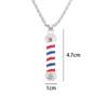 New Retro Fashion Barbers Rotating Light Barber Shop Necklace Jewelry Pendant Chain