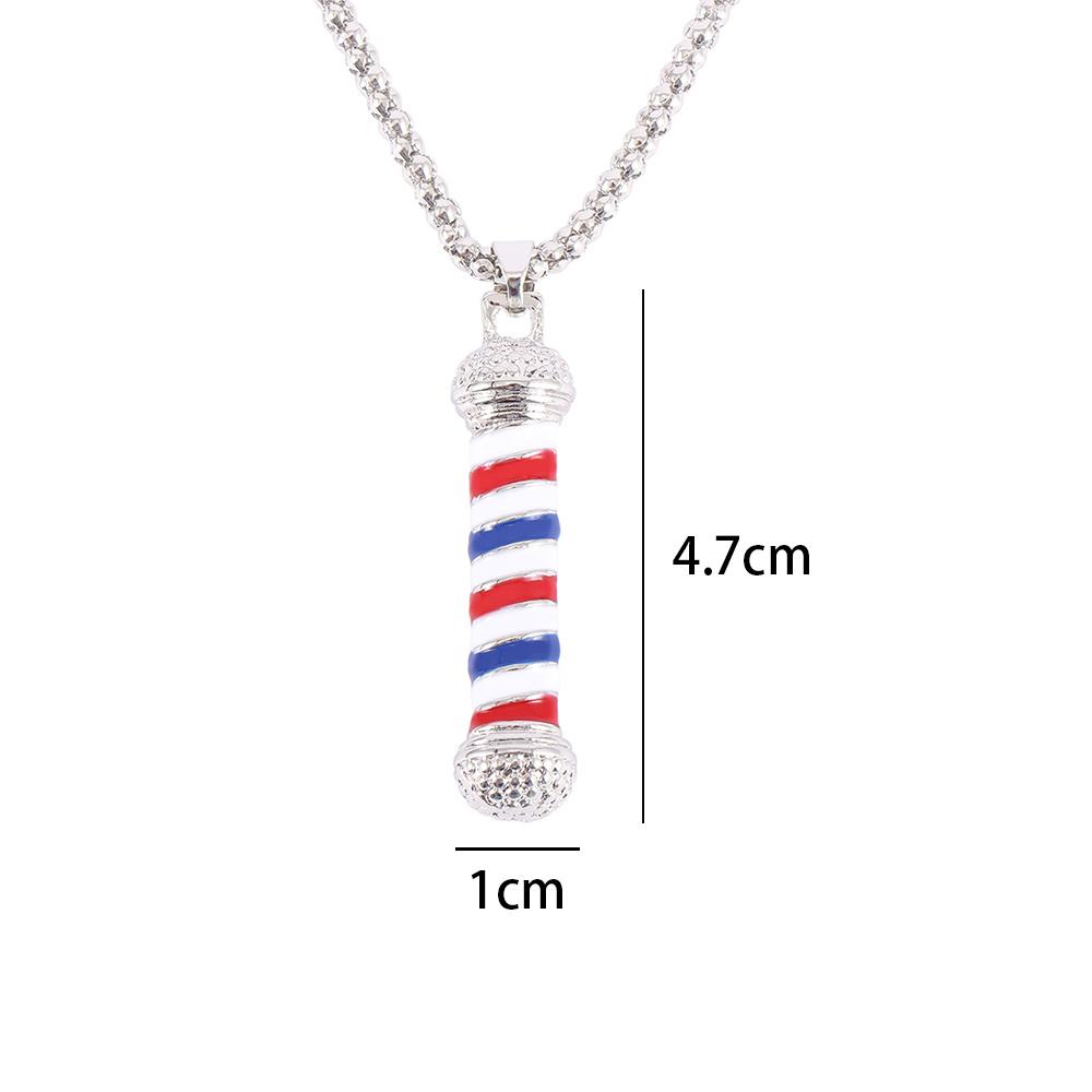 New Retro Fashion Barbers Rotating Light Barber Shop Necklace Jewelry Pendant Chain