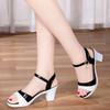 Women Cute Elegant Black & White Peep Toe Buckle Strap High Heel Shoes Lady Casual Comfort Spring & Summer Heel Sandals Z404